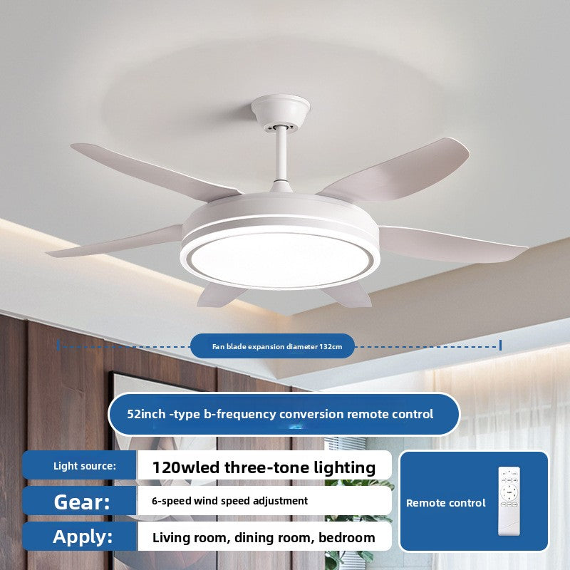 Smart Ceiling Fan Light with Voice & Remote Control | Integrated LED | Modern Living Room Bedroom