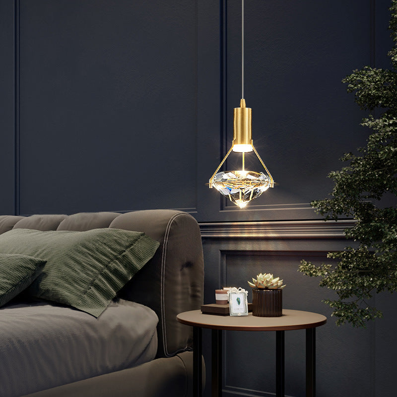 Diamond Crystal LED Chandelier | Modern Minimalist Luxury Ceiling Light | Living Room Bedroom