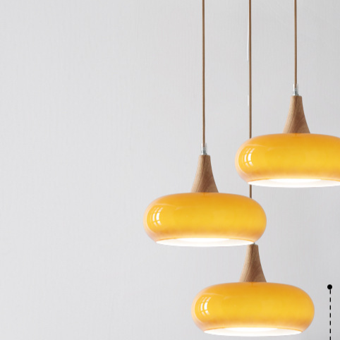 Scandinavian Wood Pendant Ceiling Light | Nordic Hanging Lamp | Dining Room Kitchen