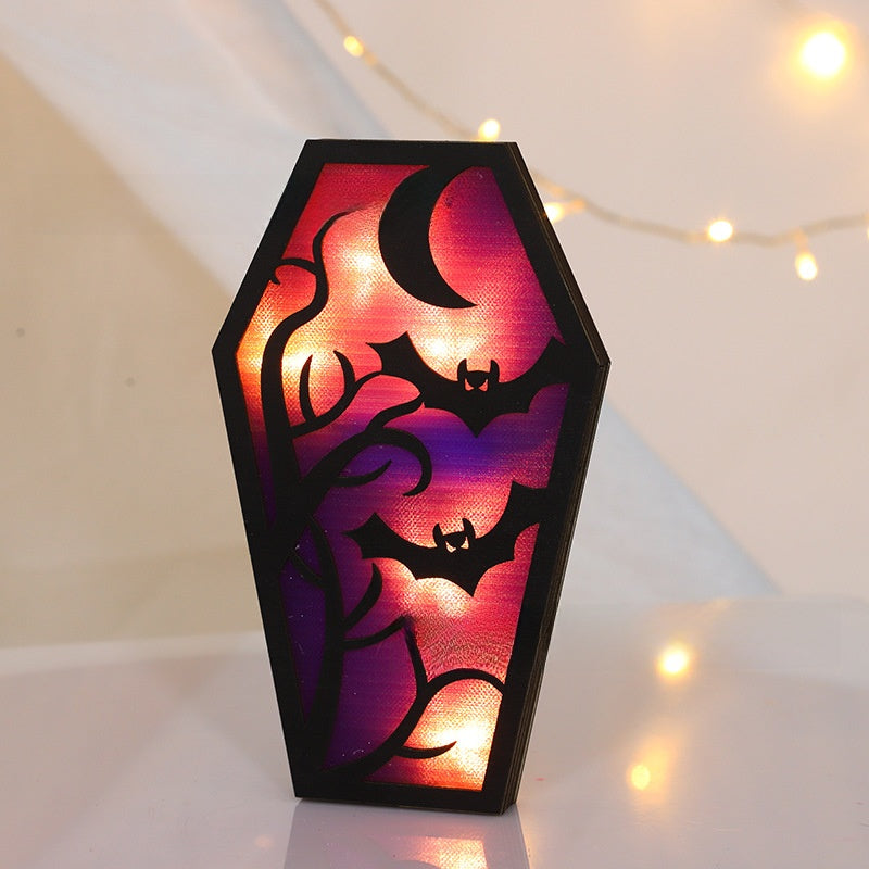 Halloween Decoration DIY Creative Bat Ghost Ornaments Decorative Lights