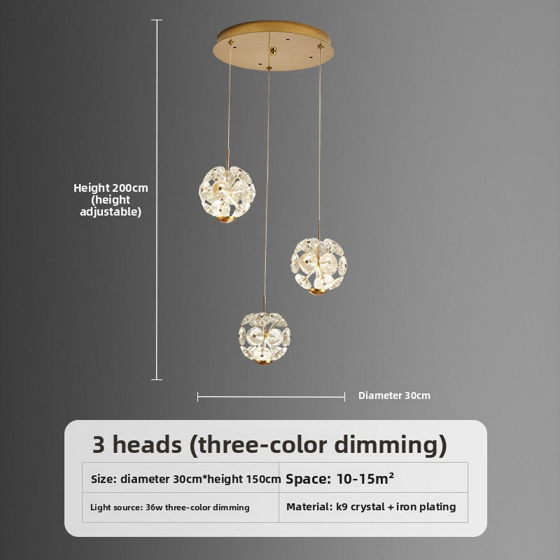 Loft-style high-ceiling living room chandelier