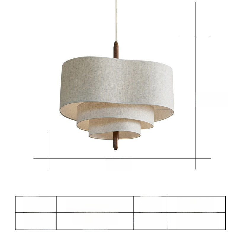 French Cream Fabric Pendant Lamp | Elegant Chandelier for Dining & Living Room | Soft Textile Shade