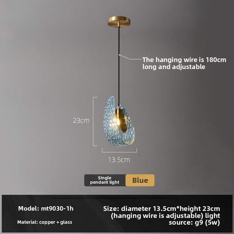 Modern Glass Pendant Light with Copper Finish