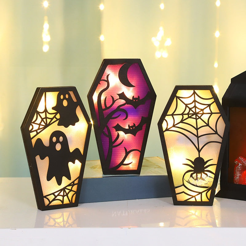 Halloween Decoration DIY Creative Bat Ghost Ornaments Decorative Lights