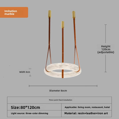 Modern Marble Effect LED Chandelier with Remote Control