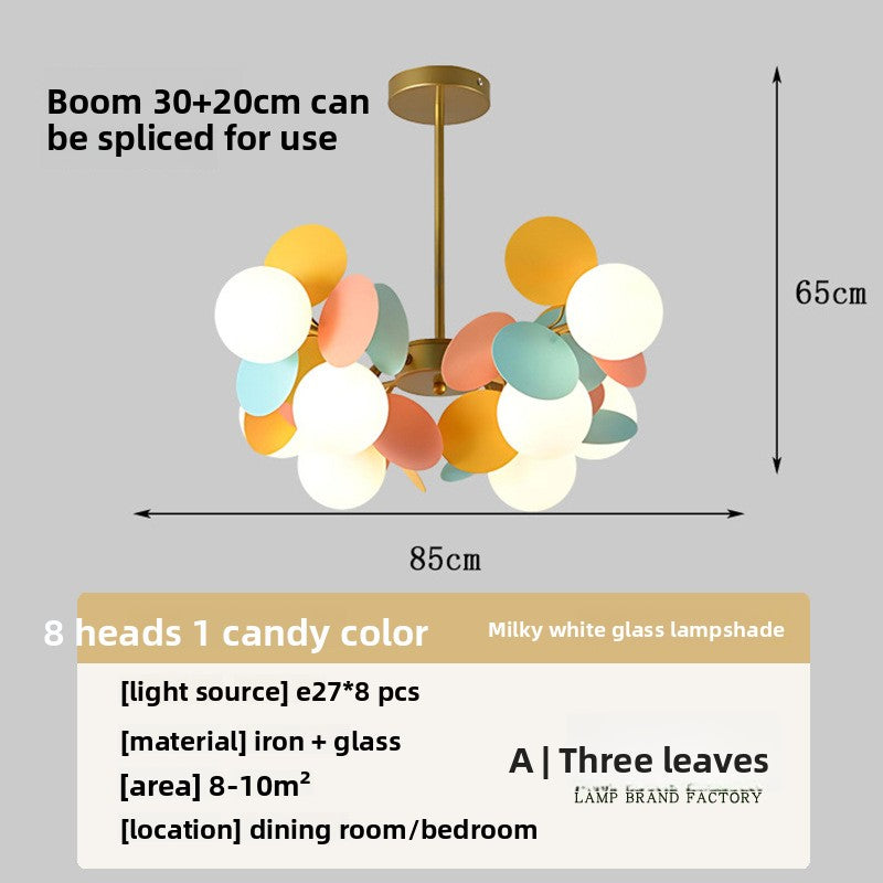 Modern Flower Branch Chandelier | Cream & Matcha Green Pendant Light | Living Room Dining Room