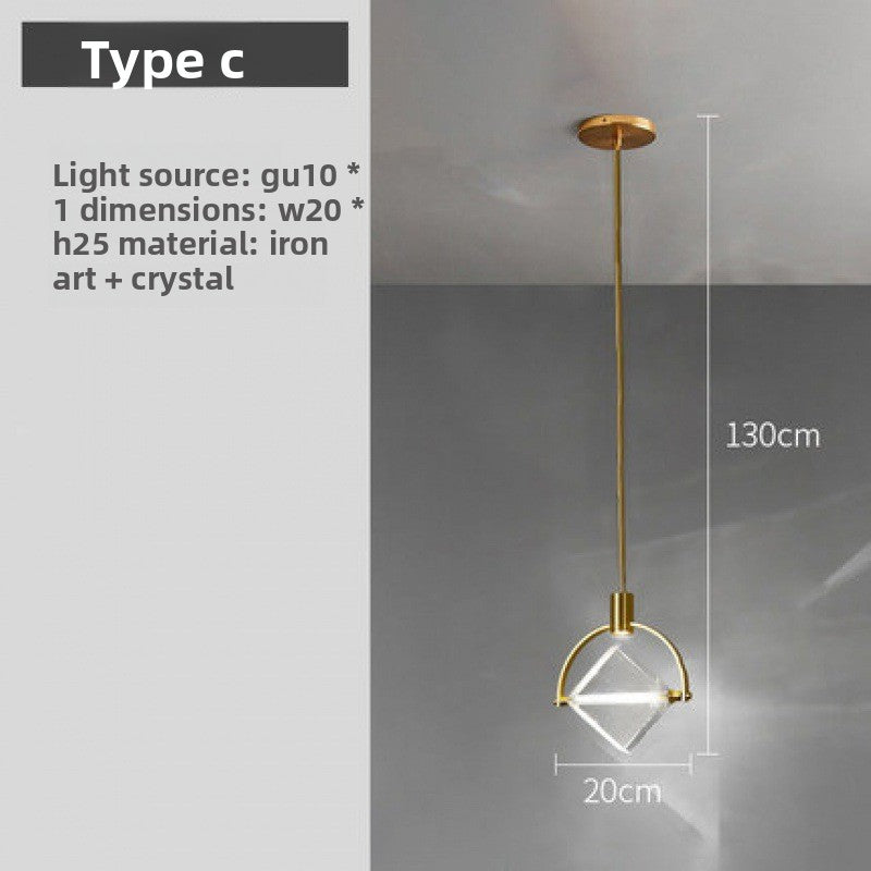 Modern Nordic Crystal LED Chandelier | Minimalist Pendant Light | Dining Room Living Room