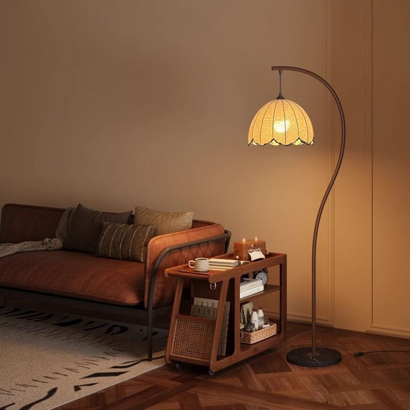 Retro Lotus Leaf Floor Lamp | S-Curve Vintage Standing Lamp | Eye Protection Reading Light | Home Décor