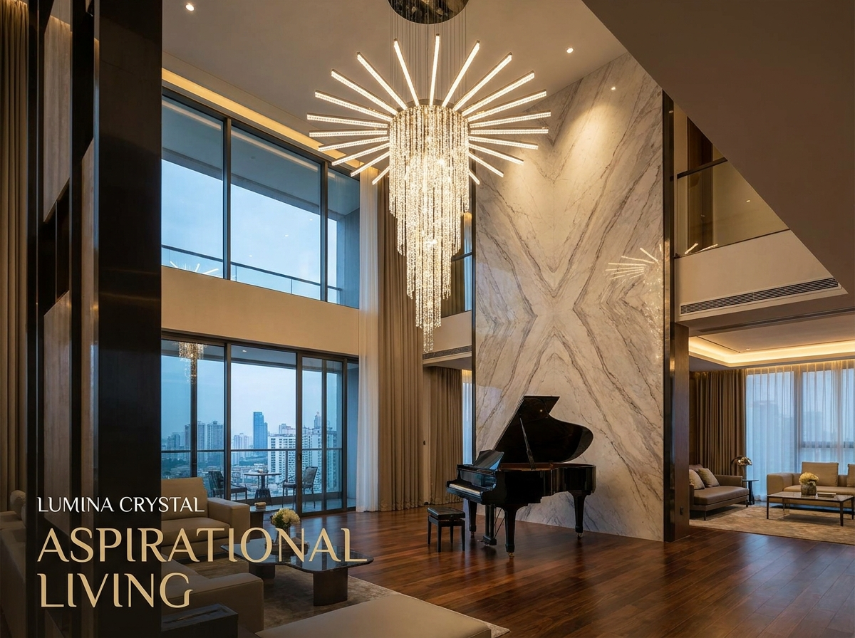 Modern Nordic Crystal LED Chandelier | Minimalist Pendant Light | Dining Room Living Room