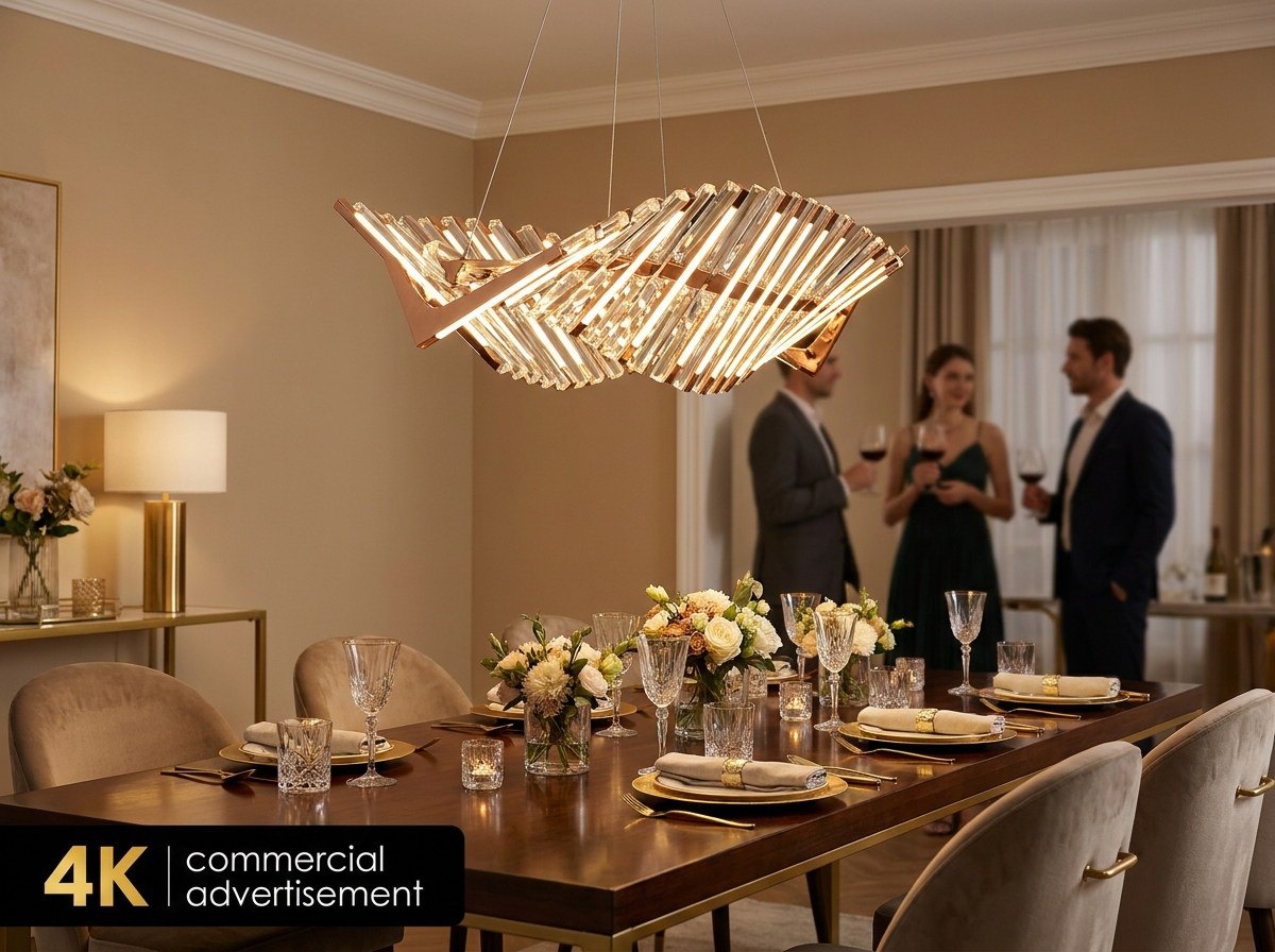 Modern Copper Crystal Dandelion LED Chandelier | Luxury Living Room Pendant | Statement Ceiling Light