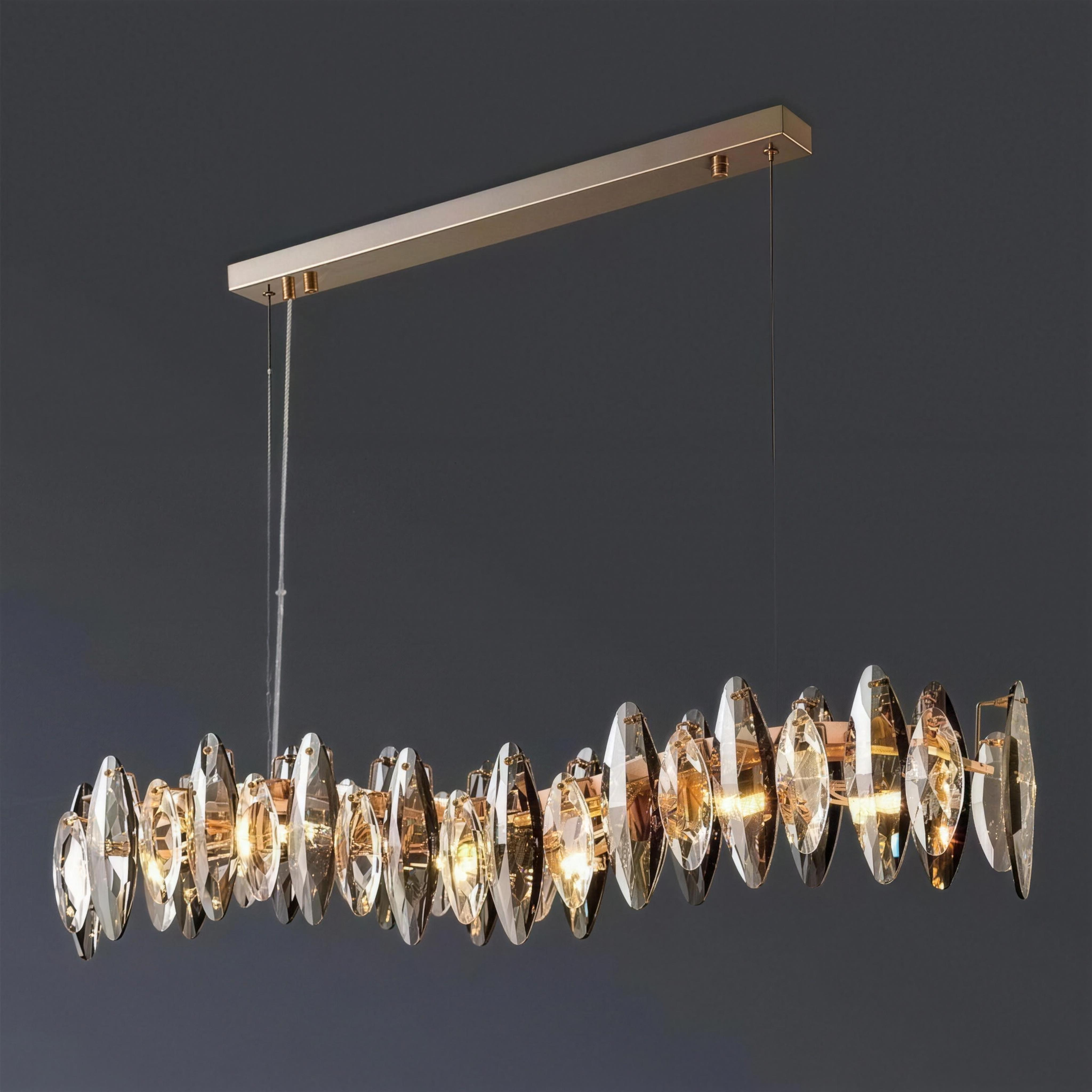 Ösedum Facet Crystal Chandelier linear form